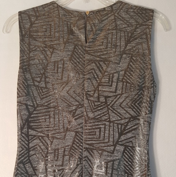 XS Calvin Klein Metallic Geometric Blouse - Picture 3 of 7